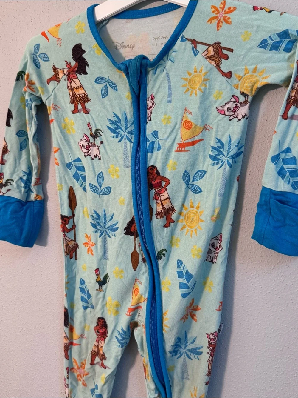 Disney Little‎ Sleepies Moana Footed One-Piece Pajama 3-6 months Bamboo